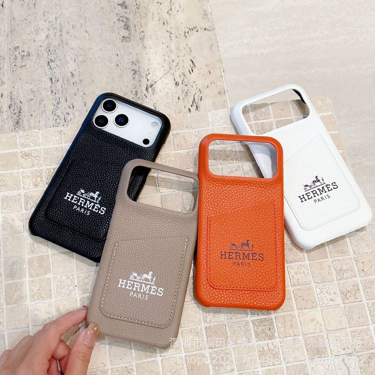 Luxury Pocket Designer Case with Logo - iPhone 12-18 Pro & Pro Max