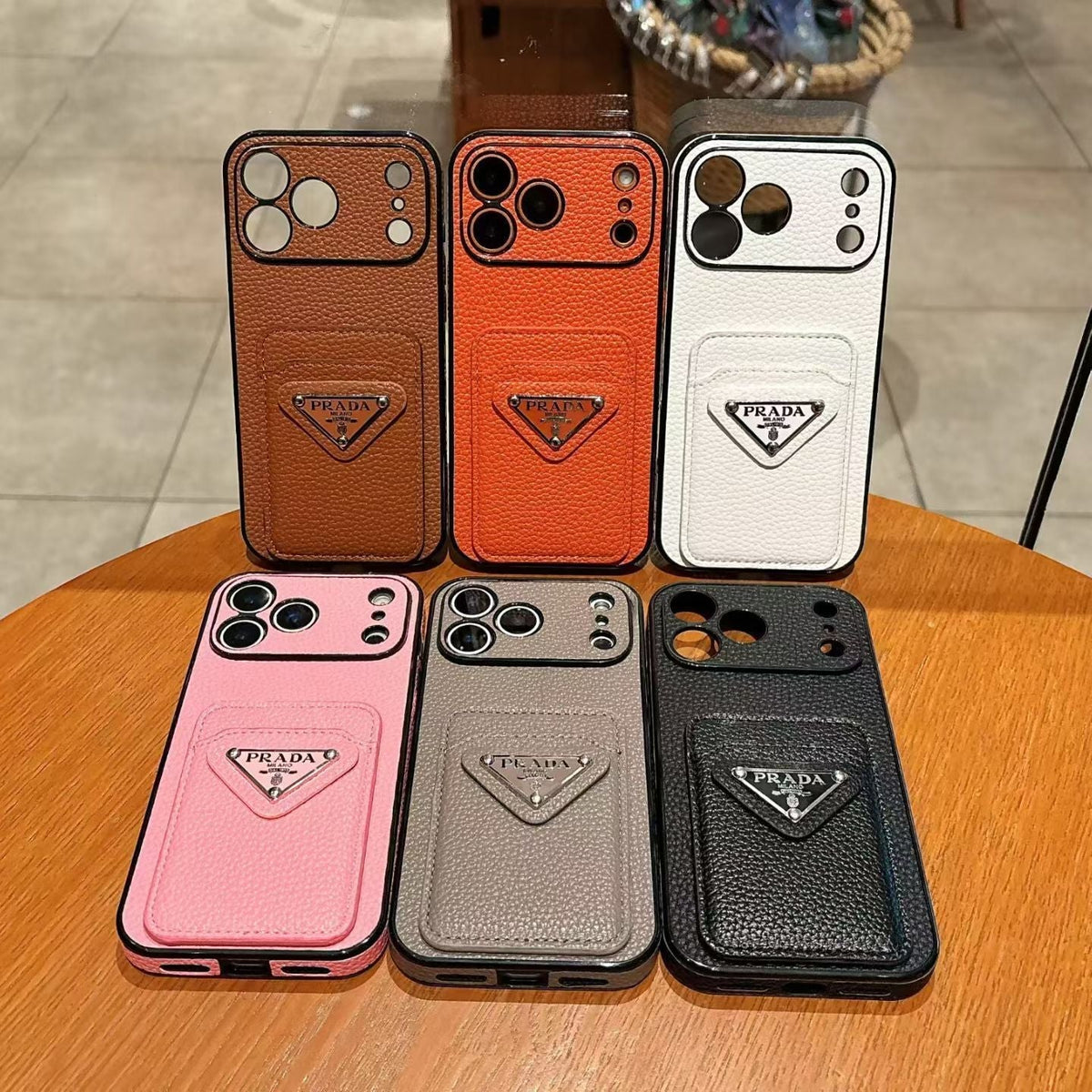 Luxury Plaque Leather Triangle Case - iPhone 12-18 Pro & Pro Max