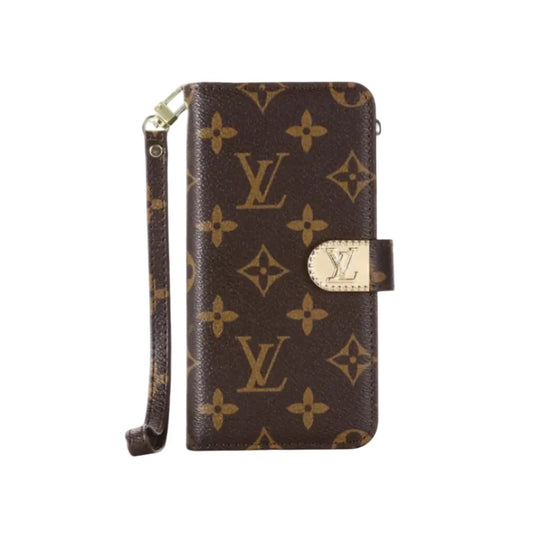 MONOGRAM CANVAS LEATHER WALLET SAMSUNG MOBILE PHONE CASE Roxy New
