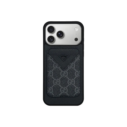 Retro Pattern Card Pocket iPhone Case Position 1