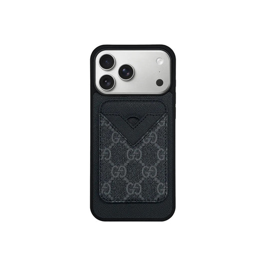 Retro Pattern Card Pocket iPhone Case Position 1