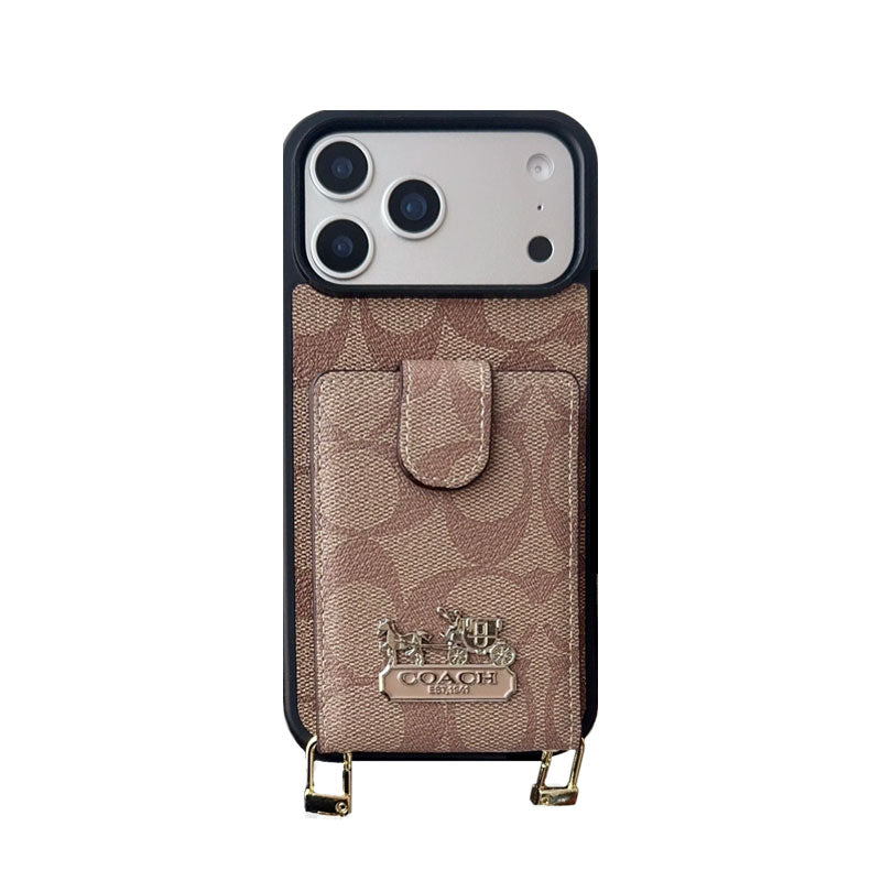 Luxury Leather Card Slot Signature Case - iPhone 12-18 Pro & Pro Max