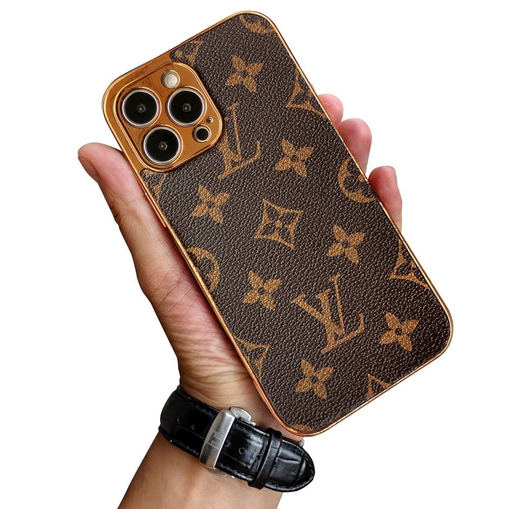 SOFT LUXURY IPHONE CASE WITH GOLDEN BORDER 12-18 Pro & Pro Max
