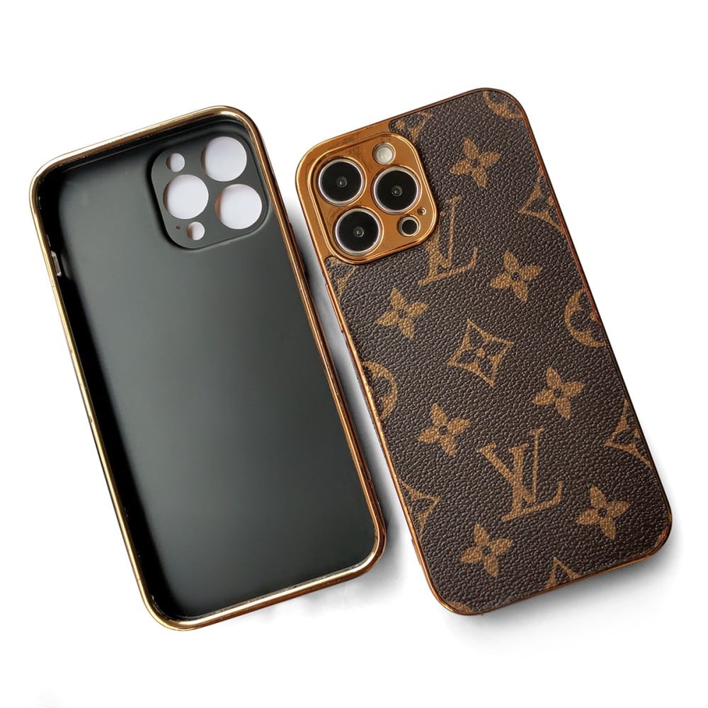 SOFT LUXURY IPHONE CASE WITH GOLDEN BORDER 12-18 Pro & Pro Max