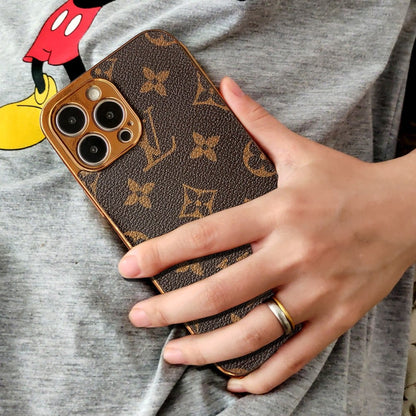 SOFT LUXURY IPHONE CASE WITH GOLDEN BORDER 12-18 Pro & Pro Max