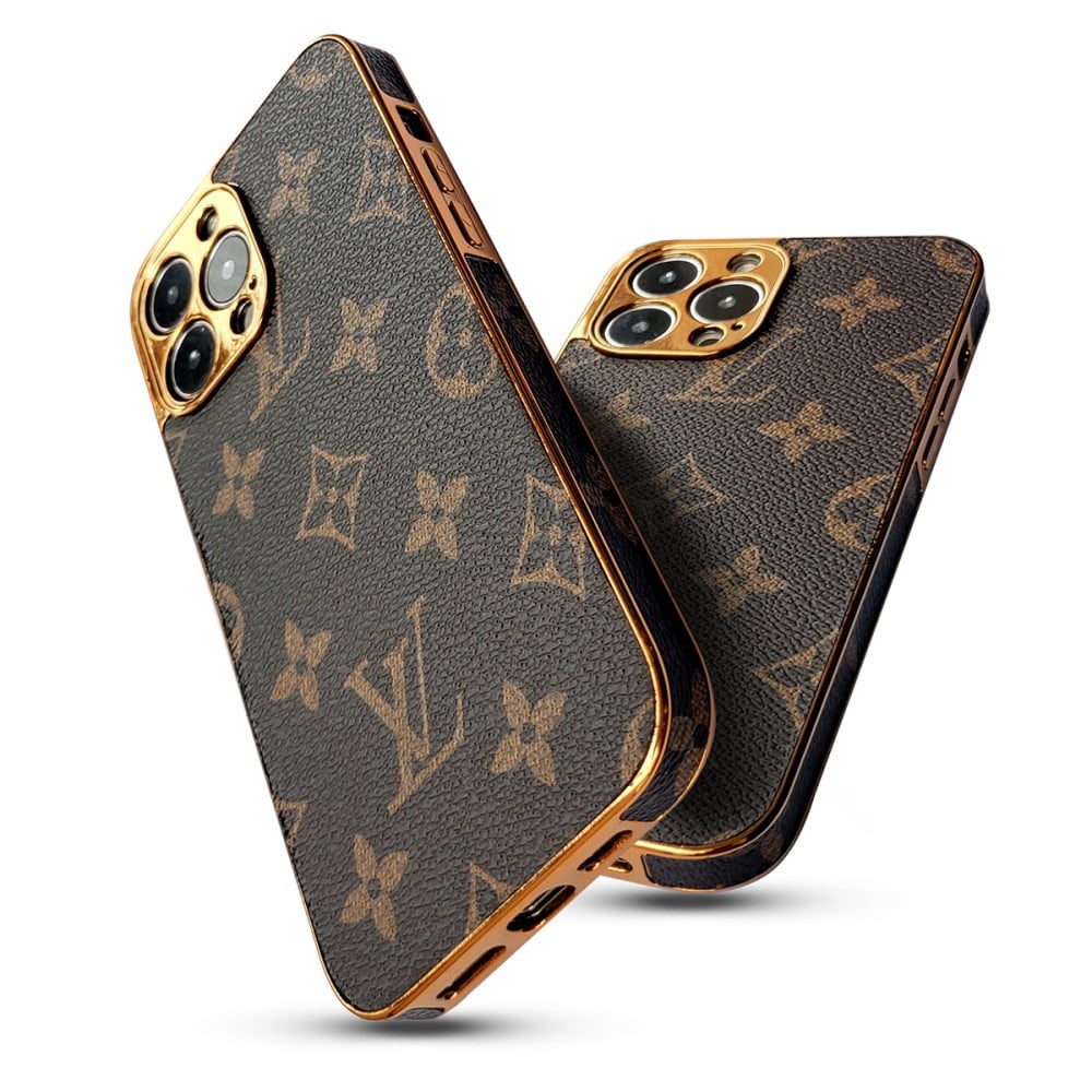 SOFT LUXURY IPHONE CASE WITH GOLDEN BORDER 12-18 Pro & Pro Max
