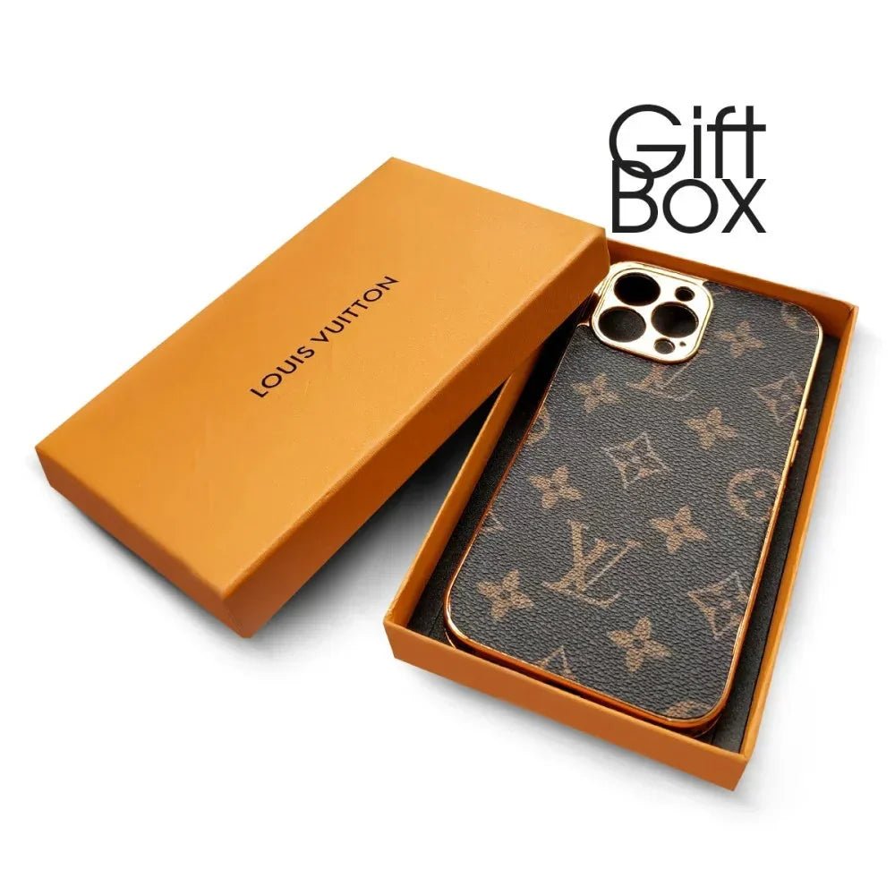 SOFT LUXURY IPHONE CASE WITH GOLDEN BORDER 12-18 Pro & Pro Max