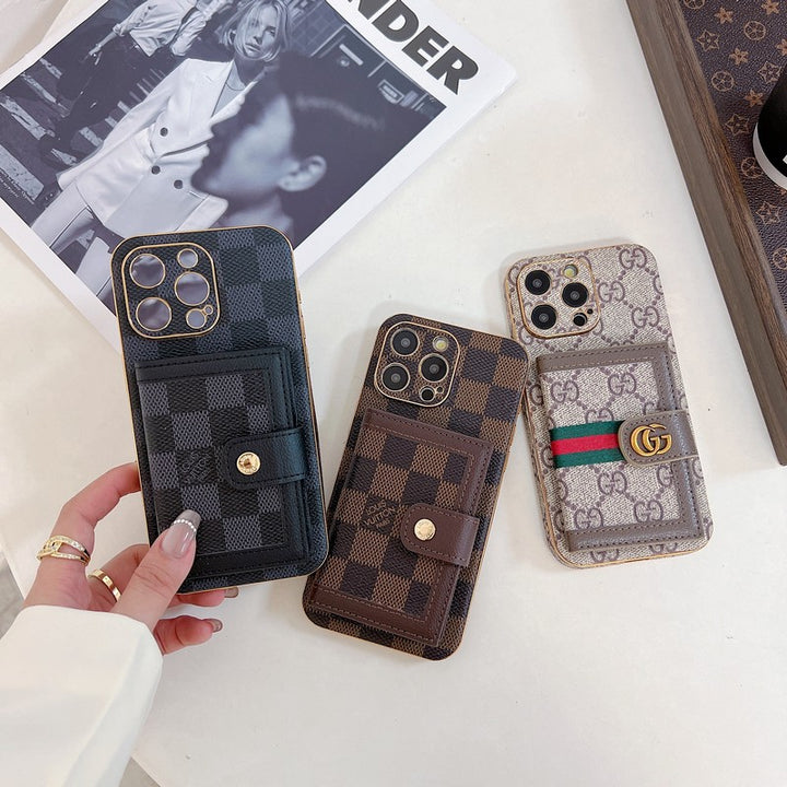 Luxury Classic Color Card Bag Apple iPhone Case 12-18 Pro & Pro Max