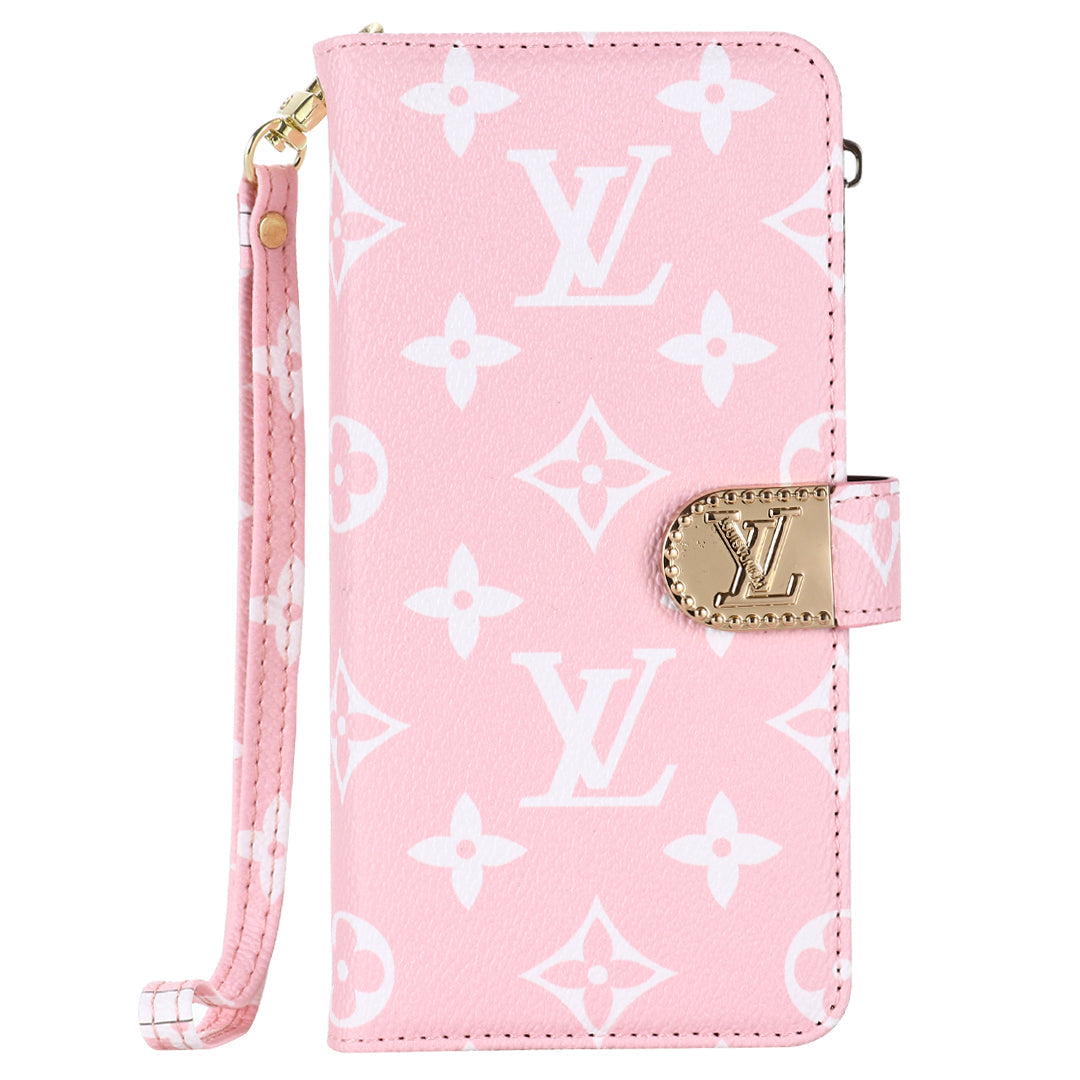 MONOGRAM CANVAS LEATHER WALLET SAMSUNG MOBILE PHONE CASE Roxy New