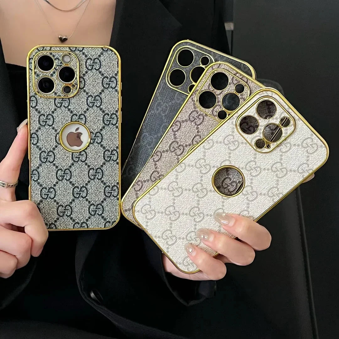 High Quality Electroplated Frame Ophidia  Leather Apple iPhone Case Roxy New 2