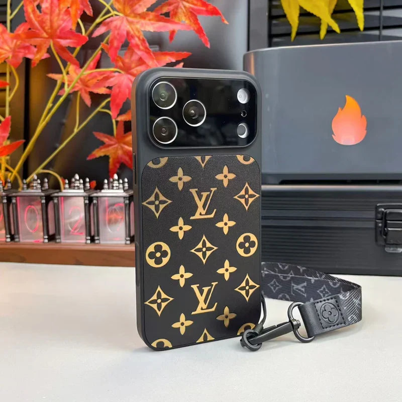 Premium Louis Vuitton Monogram Phone Case With Mini Strap for iPhone 12-18 Pro & Pro Max