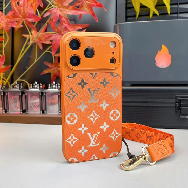 Premium Louis Vuitton Monogram Phone Case With Mini Strap for iPhone 12-18 Pro & Pro Max