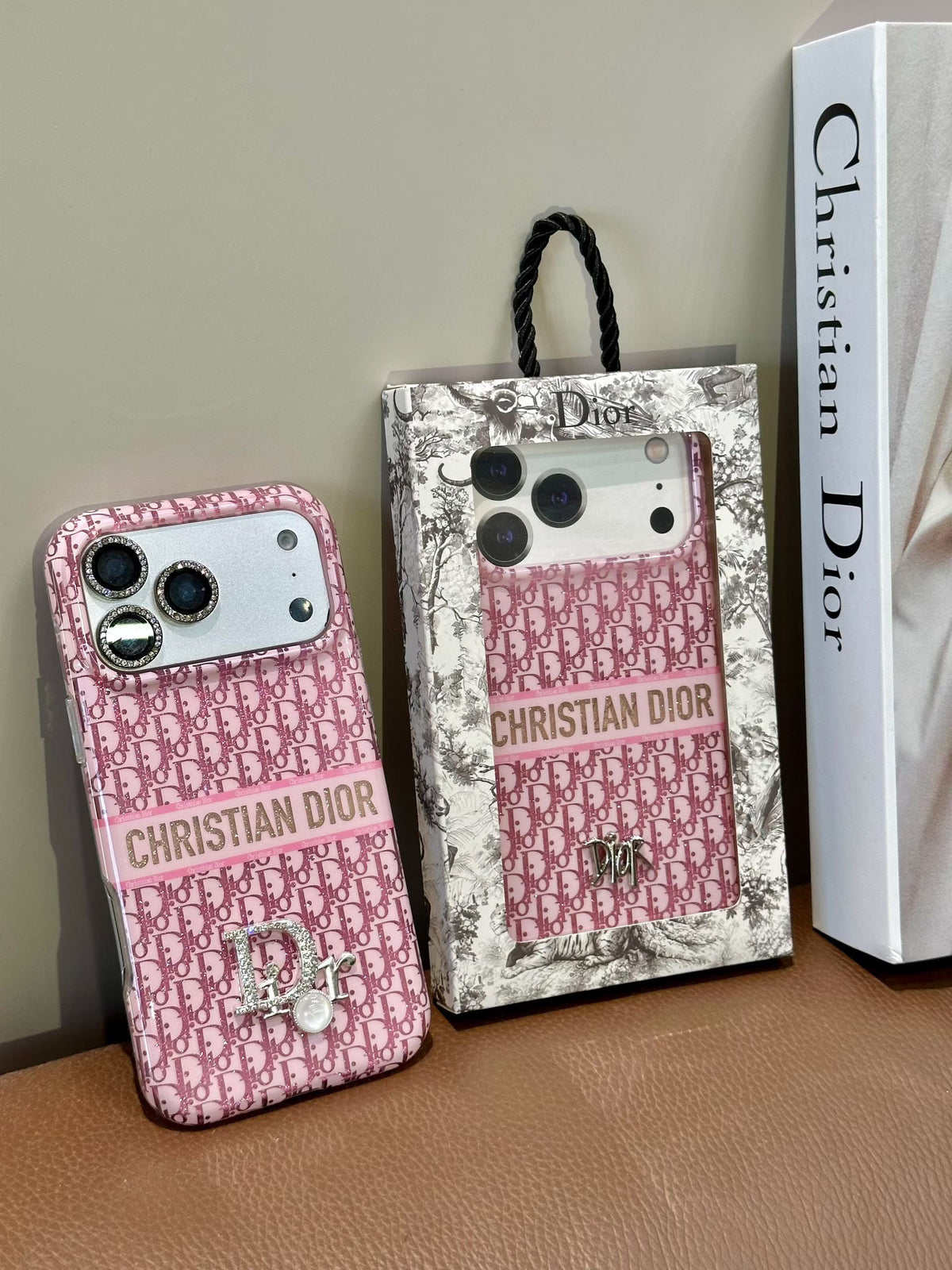 Luxury Dior Case Premium Designer Fabric For iPhone 12-18 Pro & Pro Max