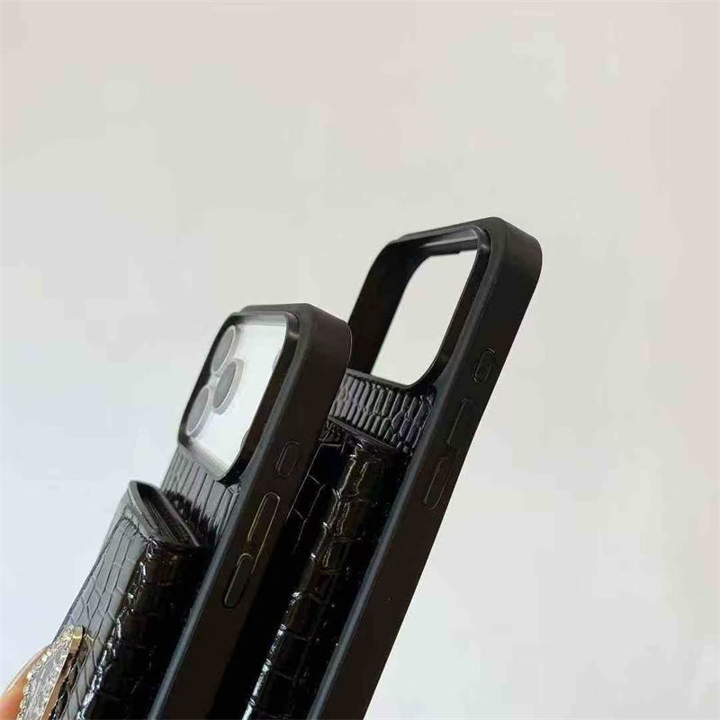 Elegant Wallet Card Slot Triangle Case - iPhone 12-18 Pro & Pro Max