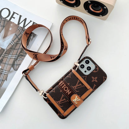 EMBROIDERED WALLET CARD HOLDER PHONE CASE 13-18 Pro & Pro Max