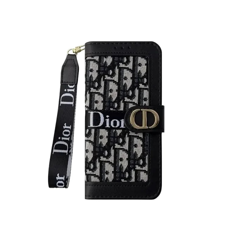 Dior Wallet Folio Case with Strap - iPhone 12-18 Pro & Pro Max