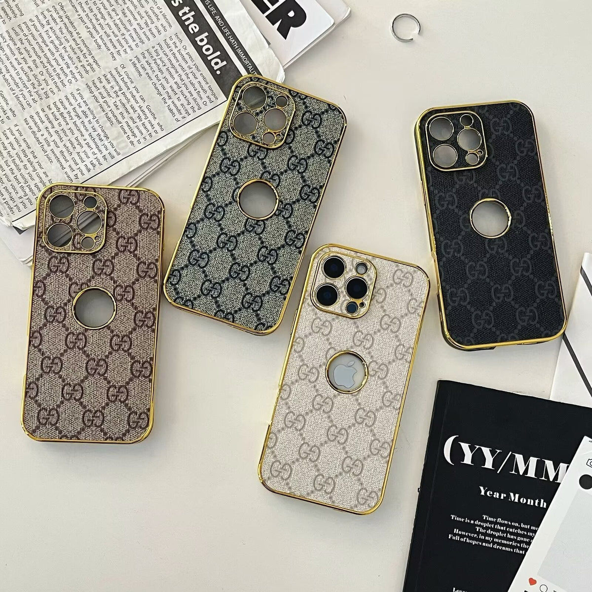 High Quality Electroplated Frame Ophidia  Leather Apple iPhone Case Roxy New 2