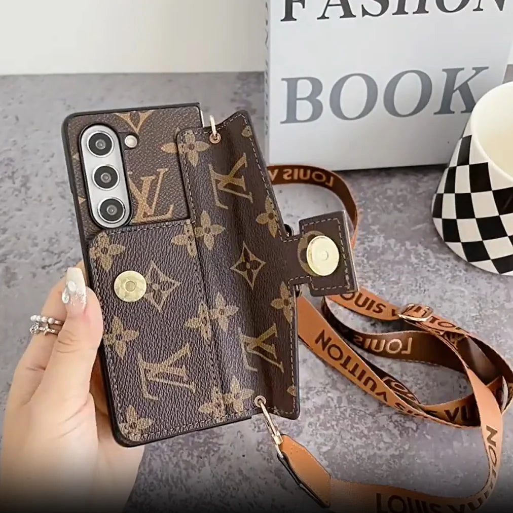 Luxury LOCK CARD BAG CROSSBODY CHAIN SAMSUNG Z FOLD CASE Roxy New