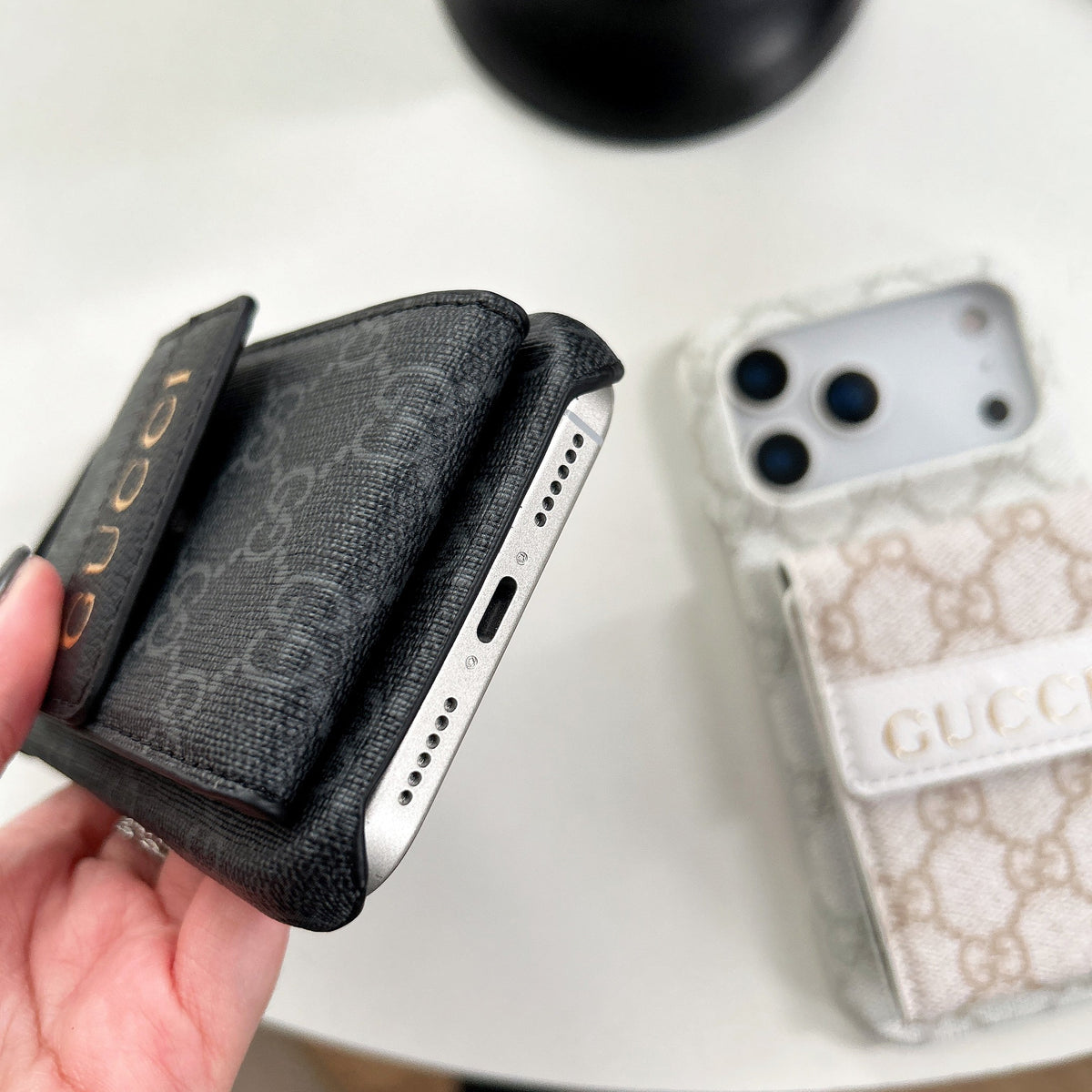Stylish Fold Pocket Bar Designer Case - iPhone 12-18 Pro & Pro Max