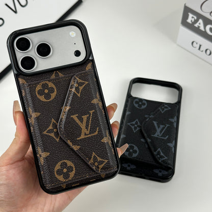 LV Monogram Canvas Folding Envelope Wallet Case for iPhone 13-18 Pro & Pro Max
