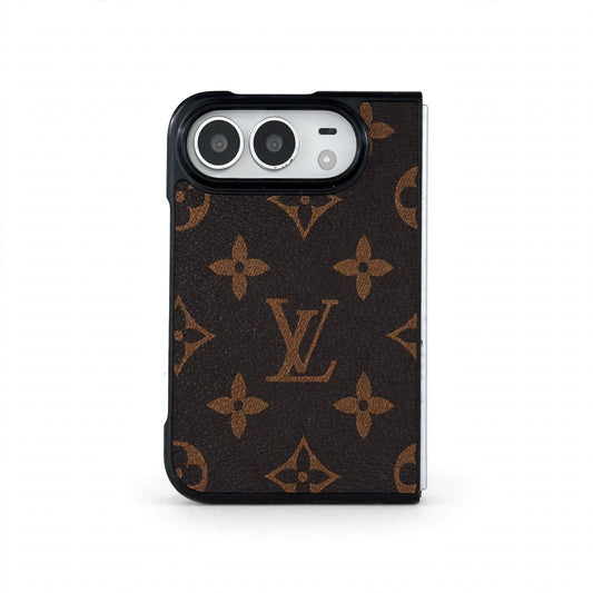 Luxury Lv Classic Leather Monogram Case for iPhone Duo