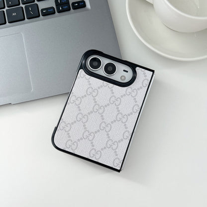 Luxury GG Classic Leather Monogram Case for iPhone Duo