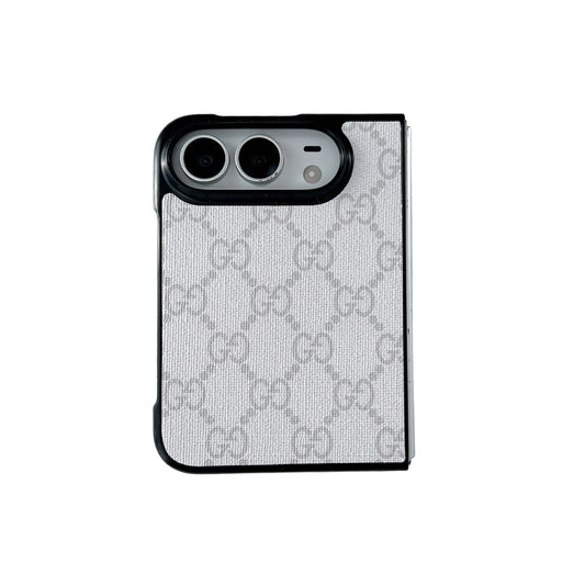 Luxury GG Classic Leather Monogram Case for iPhone Duo
