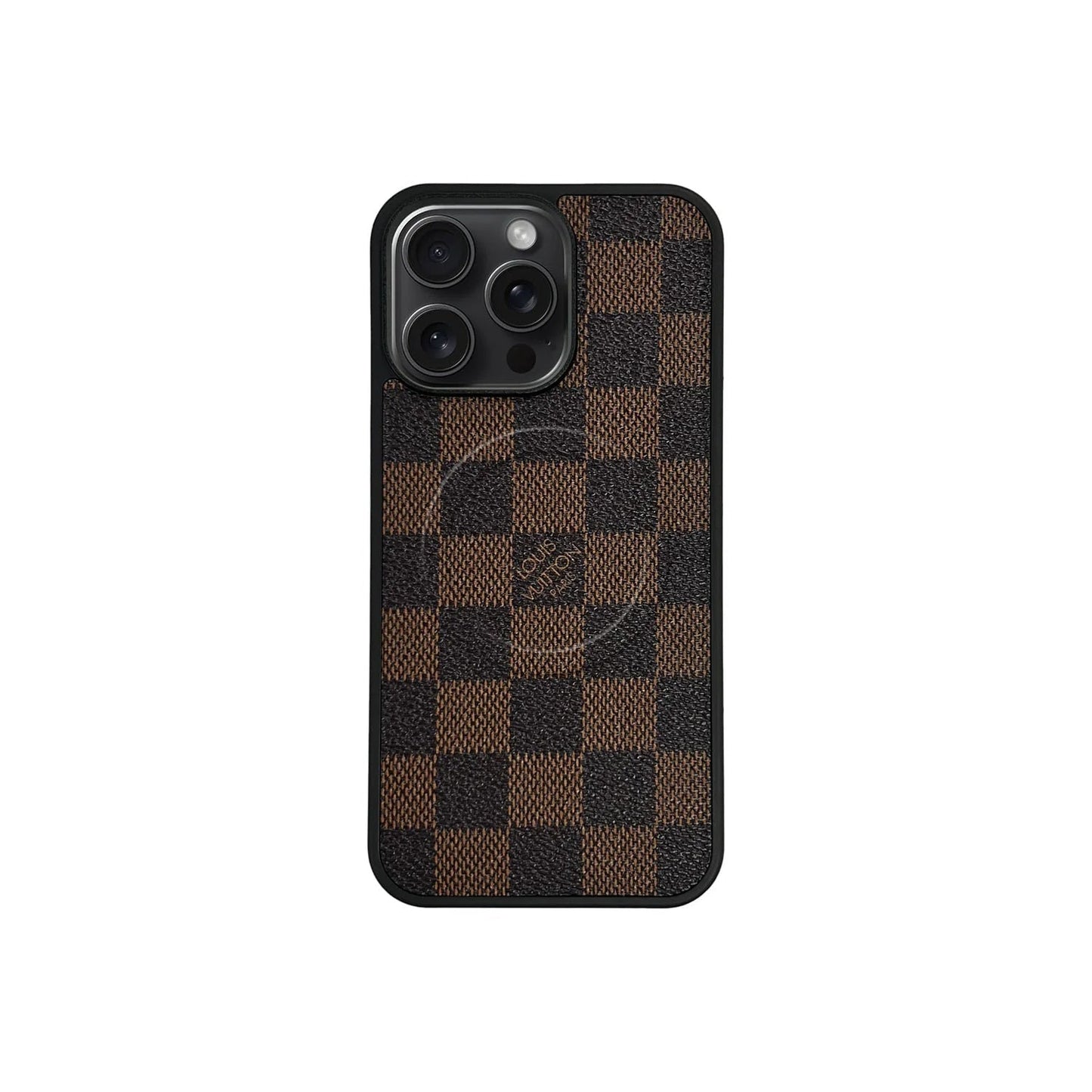 Classic Brown Checkered Full Coverage iPhone Case Position 4