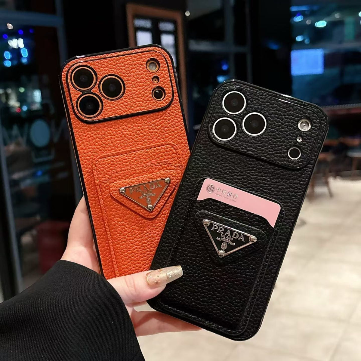 Luxury Plaque Leather Triangle Case - iPhone 12-18 Pro & Pro Max