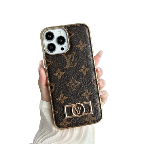 MONOGRAM CANVAS LEATHER PREMIUM ELECTROPLATING FOR IPHONE 13-18 Pro & Pro Max