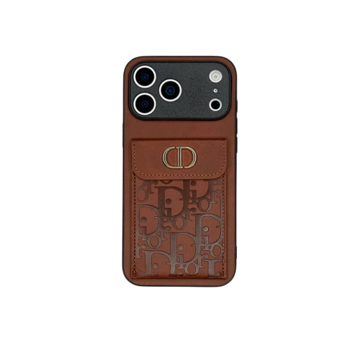 DR Oblique Flap Pocket Leather Case - Saddle BrownFor iPhone 12-18 Series