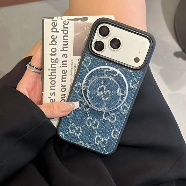 Designer Monogram MagSafe Case with Lens Rings For iPhone 13-18 Pro & Pro Max