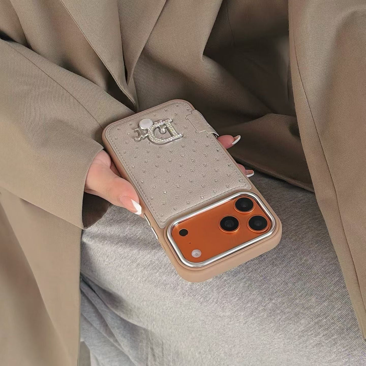 Classic Orange Dior Leather Case - iPhone 12-18 Pro & Pro Max