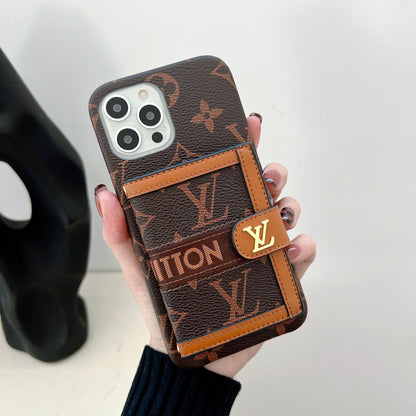 EMBROIDERED WALLET CARD HOLDER PHONE CASE 13-18 Pro & Pro Max