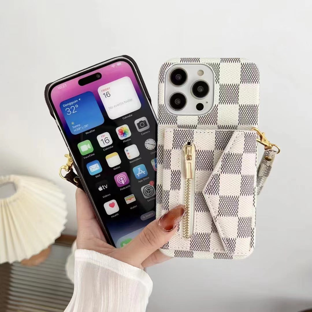 NEW IPHONE LEATHER WALLET PHONE CASE 12-18 Pro & Pro Max