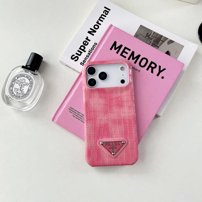 Elegant Croco Embossed Logo Case - iPhone 12-18 Pro & Pro Max