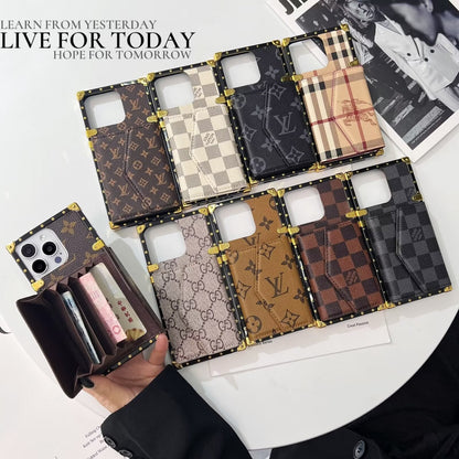 Luxury CANVAS LEATHER CARD HOLDER MONOGRAM 12-18 Pro & Pro Max