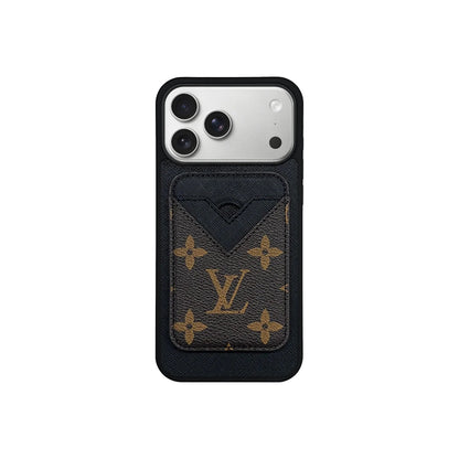 Retro Brown Card Pocket iPhone Case Position 1