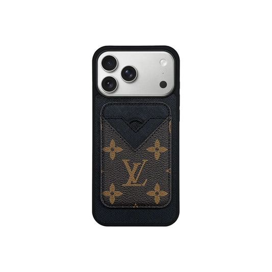 Retro Brown Card Pocket iPhone Case Position 1
