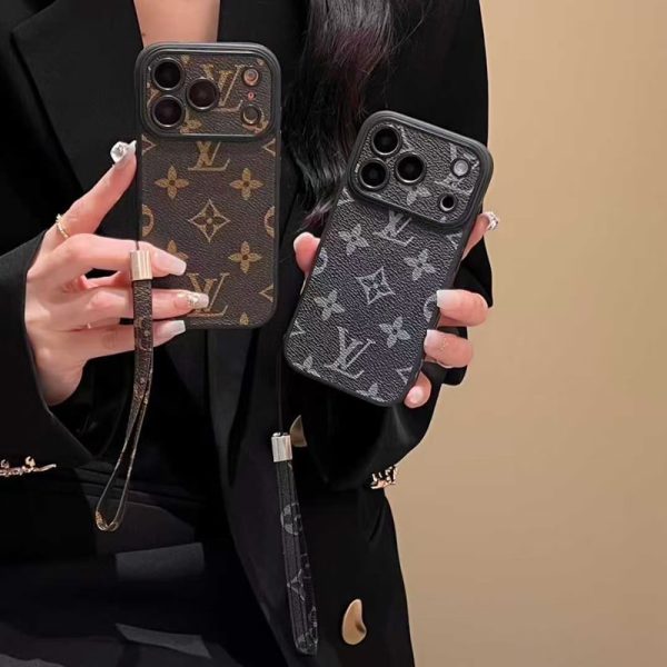 LV Phone Monogram Case with Strap For iPhone 13-18 Pro & Pro Max