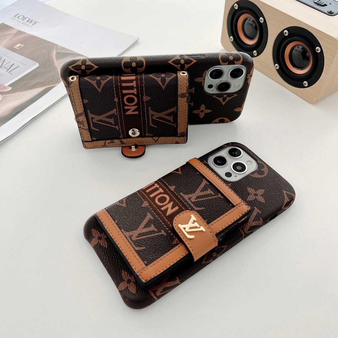 EMBROIDERED WALLET CARD HOLDER PHONE CASE 13-18 Pro & Pro Max