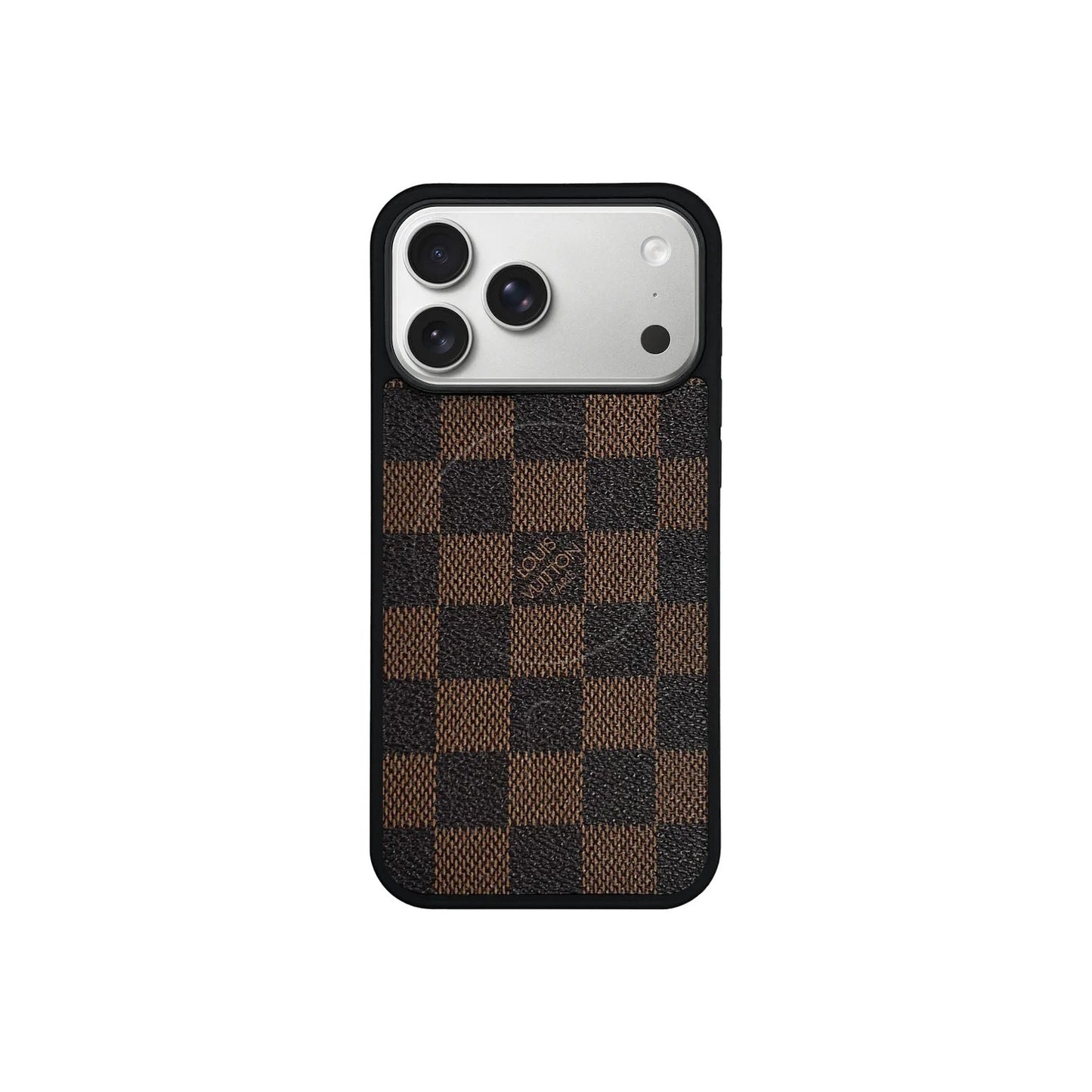 Classic Brown Checkered Full Coverage iPhone Case Position 3