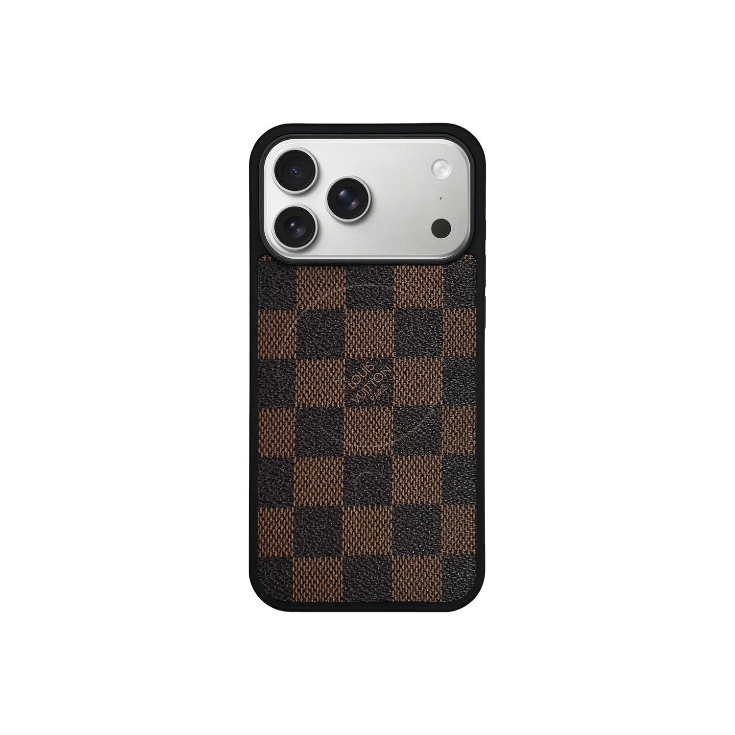 Classic Brown Checkered Full Coverage iPhone Case Position 3