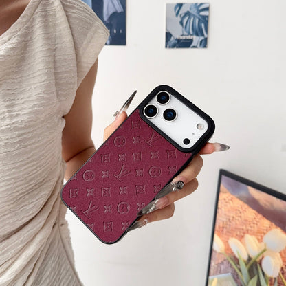 LV Embossed Monogram Matte Leather Case for iPhone 13-18 Pro & Pro Max