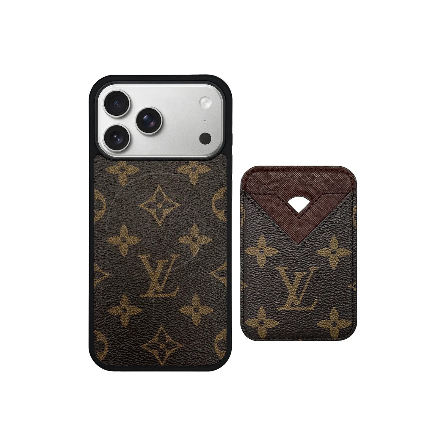 Retro Letter Card Pocket iPhone Case Position 2