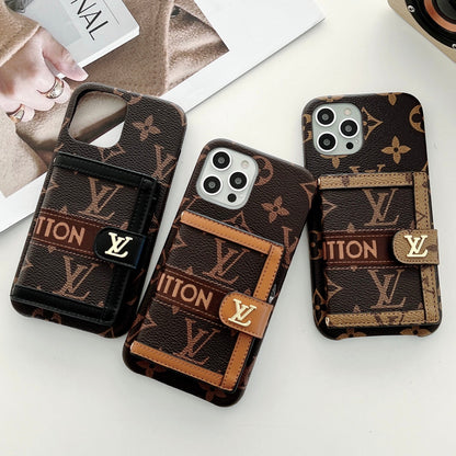 EMBROIDERED WALLET CARD HOLDER PHONE CASE 13-18 Pro & Pro Max