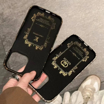 Monogram Canvas Back Card Holder Classic Ophidia Leather iPhone Case 13-18 Pro & Pro Max