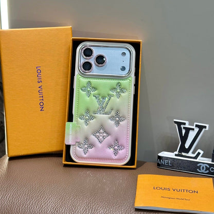 Gradient Crystal Monogram Phone Case For iPhone 13-18 Pro & Pro Max