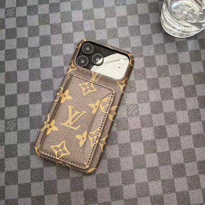 Monogram LV Leather Phone Case For iPhone 13-18 Pro & Pro Max