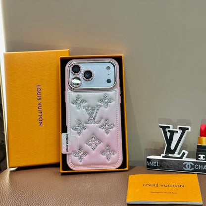Gradient Crystal Monogram Phone Case For iPhone 13-18 Pro & Pro Max